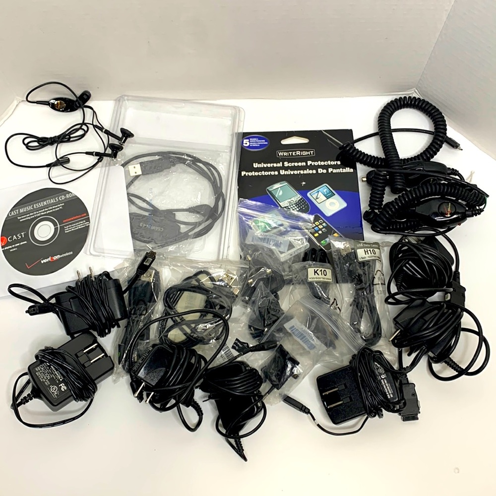 Bundle Verizon Cell Phone Chargers Earphones Car Chargers Motorola AC Adapters